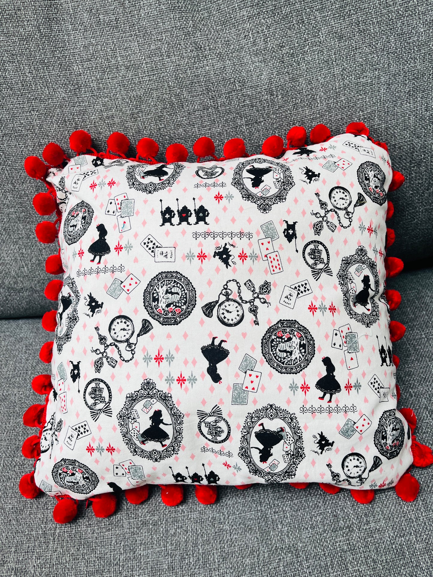 Alice in Wonderland print cotton cushions