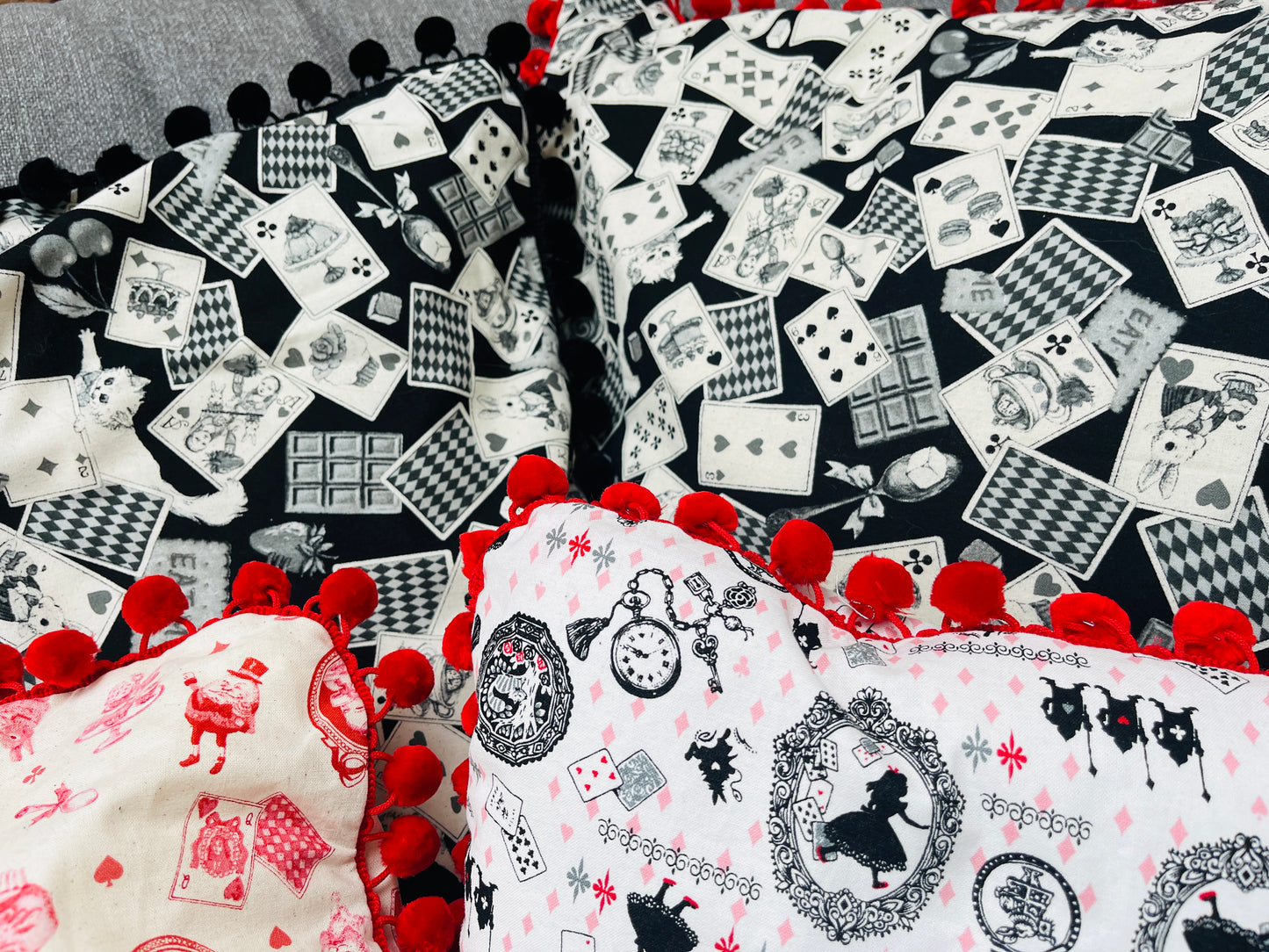 Alice in Wonderland print cotton cushions