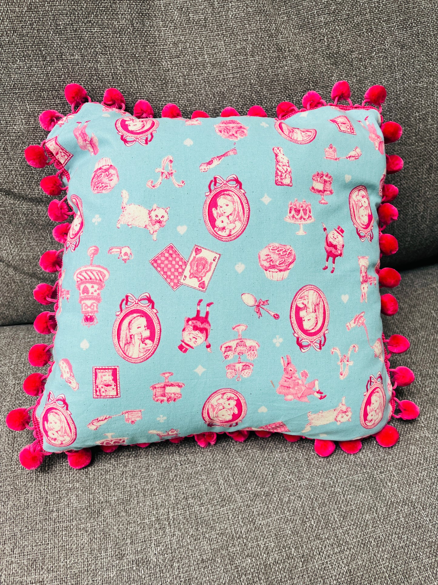 Alice in Wonderland print cotton cushions