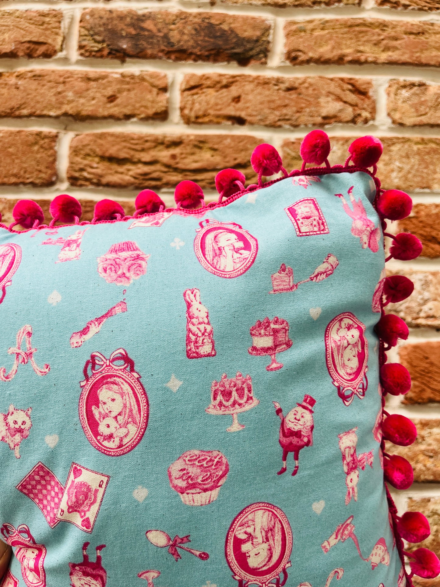 Alice in Wonderland print cotton cushions