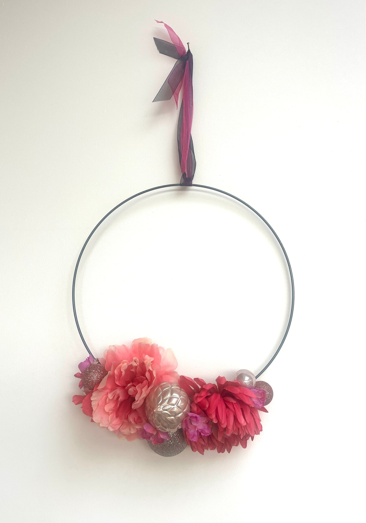 Fuchsia pink floral wreath