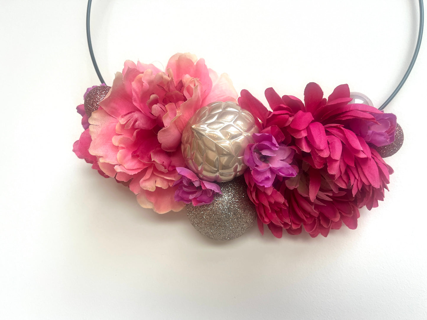 Fuchsia pink floral wreath