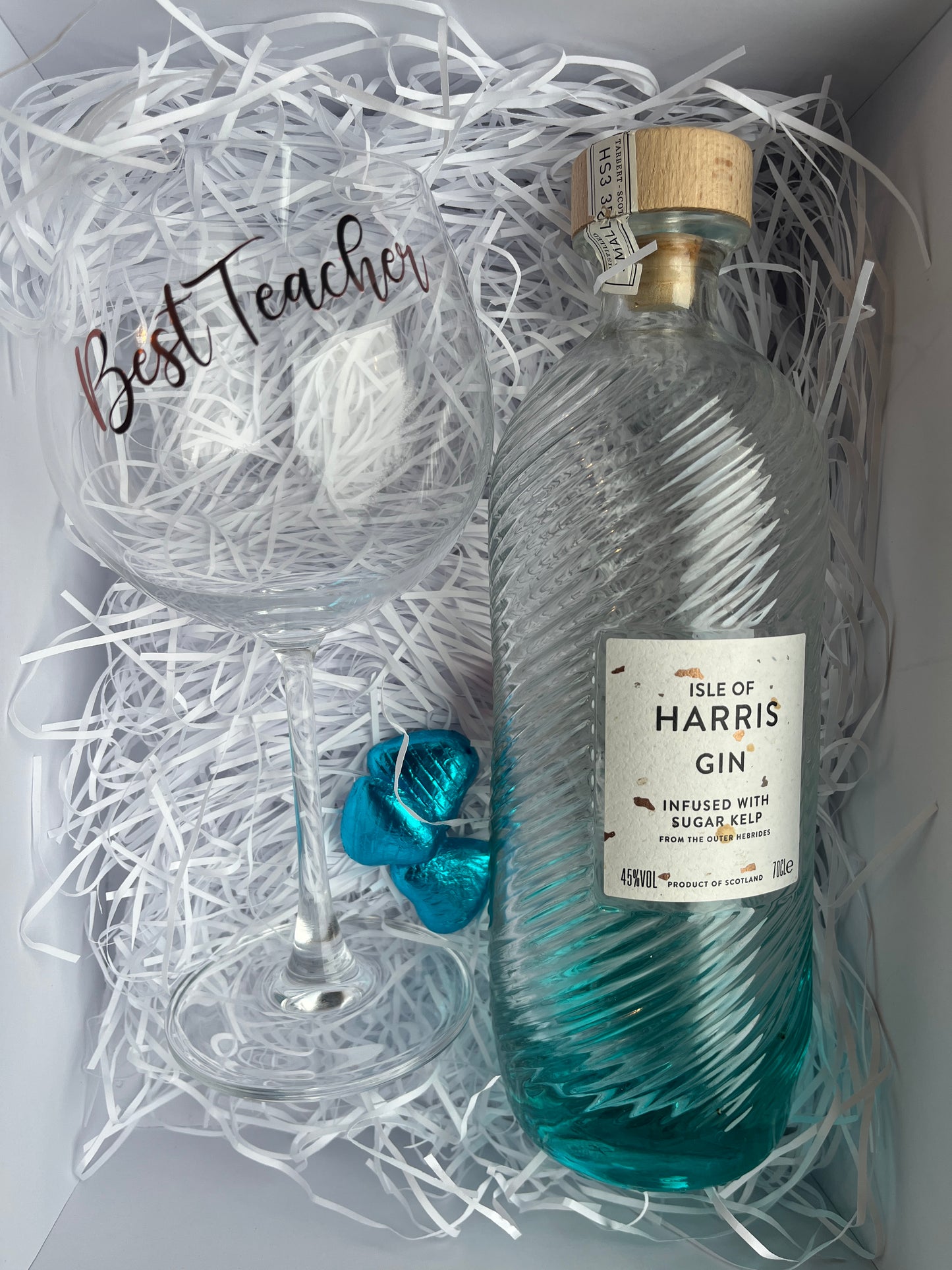 Personalised glass, candle and chocolate gift box