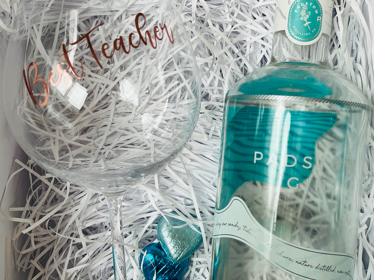 Personalised glass, candle and chocolate gift box