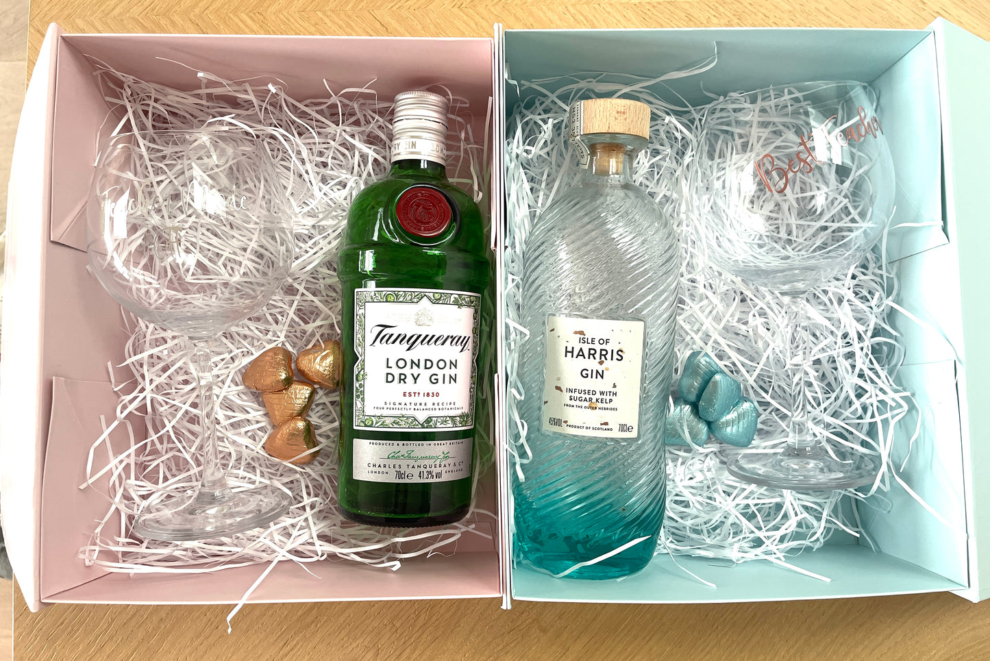 Personalised glass, candle and chocolate gift box