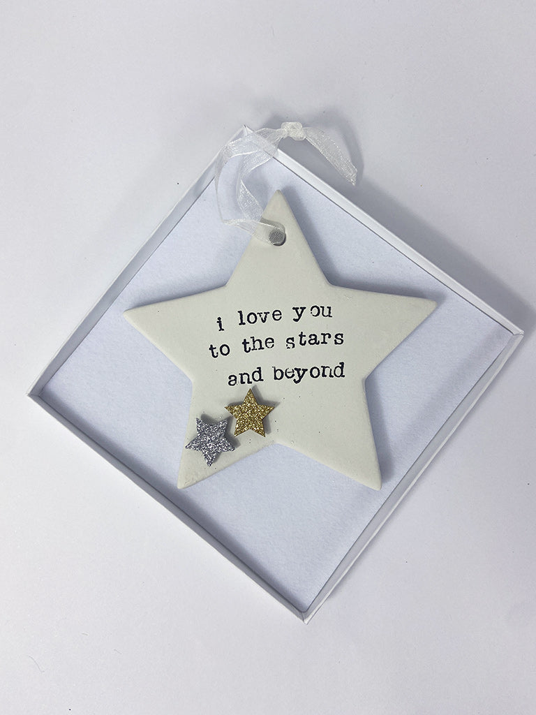 Handmade decorations - personalised hanging stars