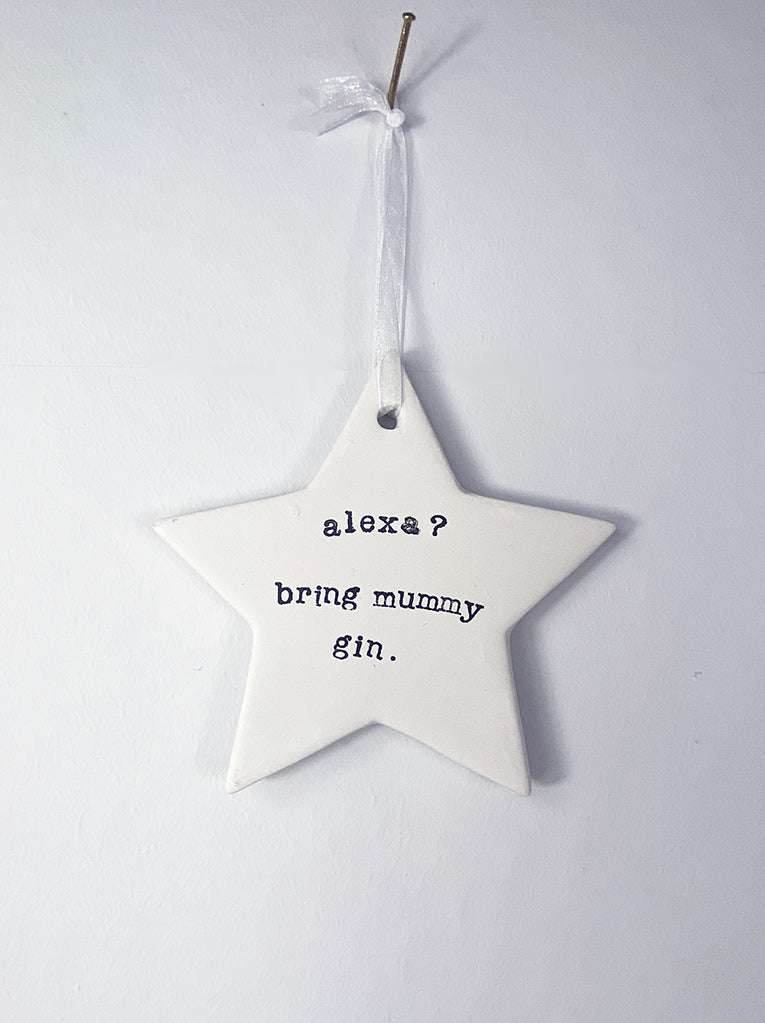 Handmade decorations - personalised hanging stars