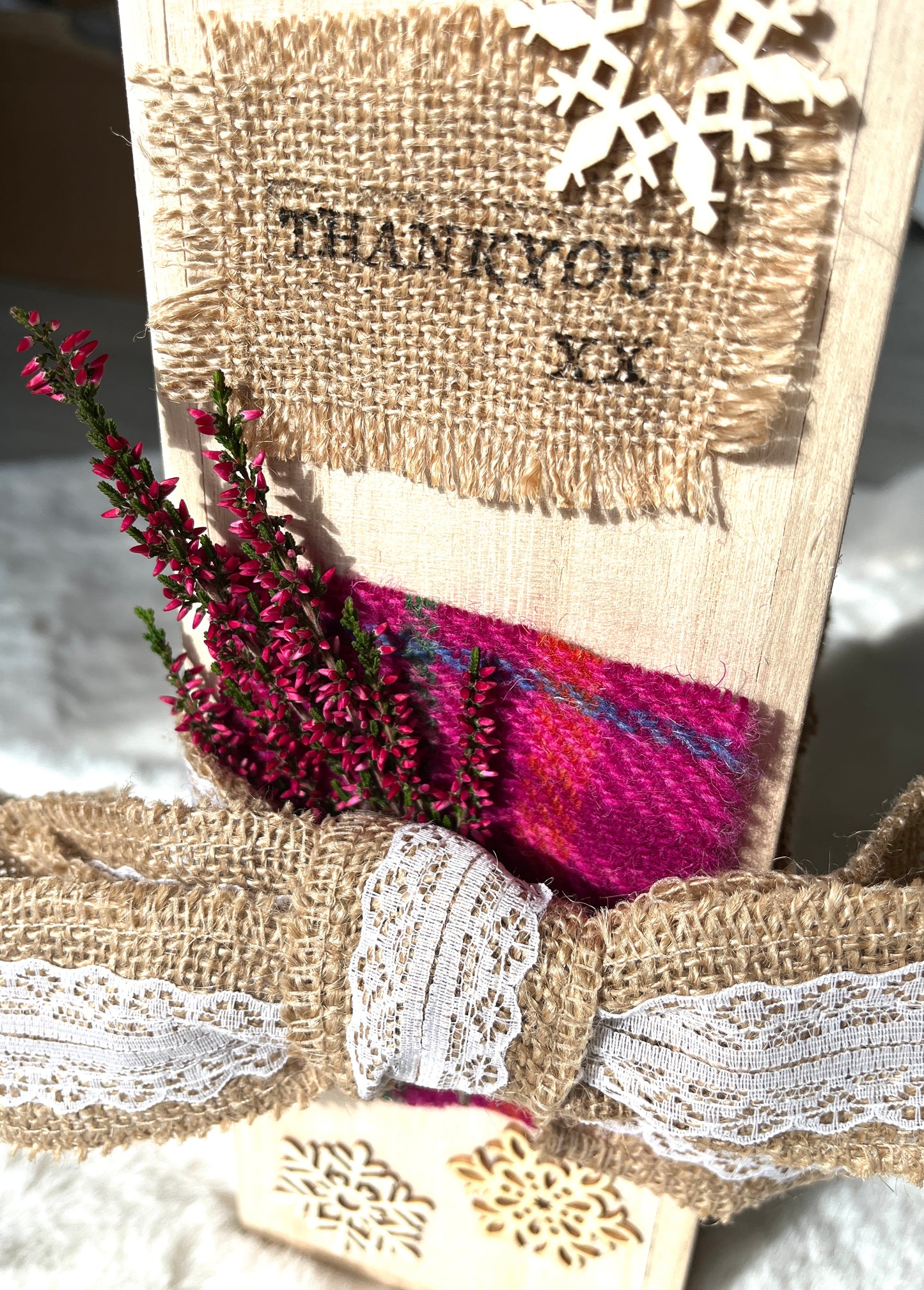 Personalised keepsake wine bottle box with Harris Tweed.