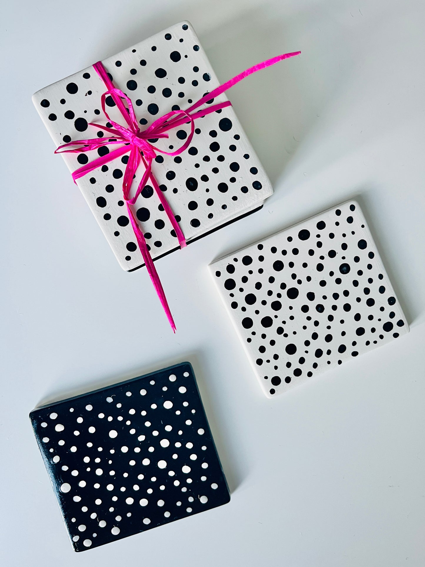 “Spotty dotty” coasters