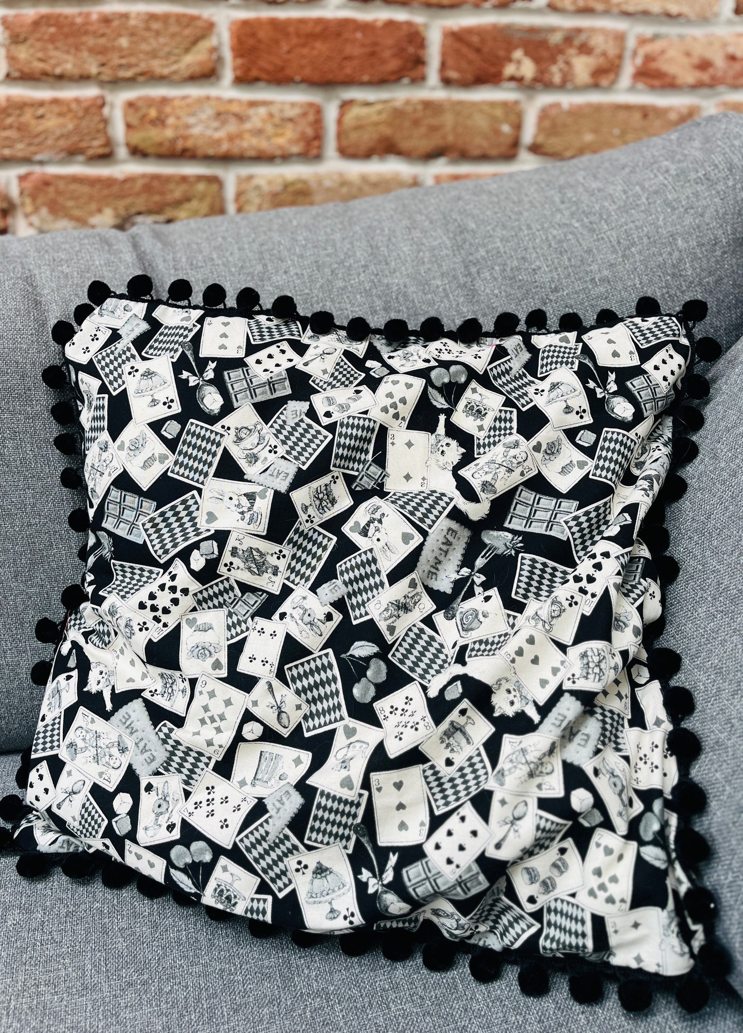 Alice in Wonderland print cotton cushions