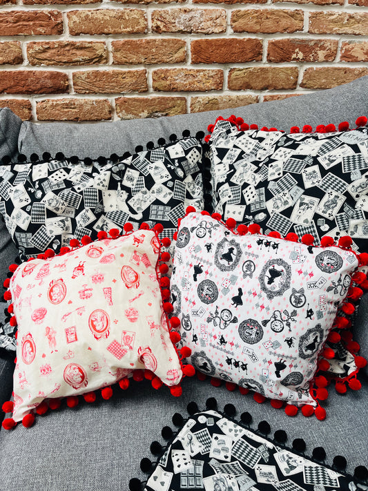 Alice in Wonderland print cotton cushions