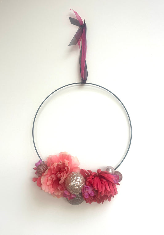 Fuchsia pink floral wreath