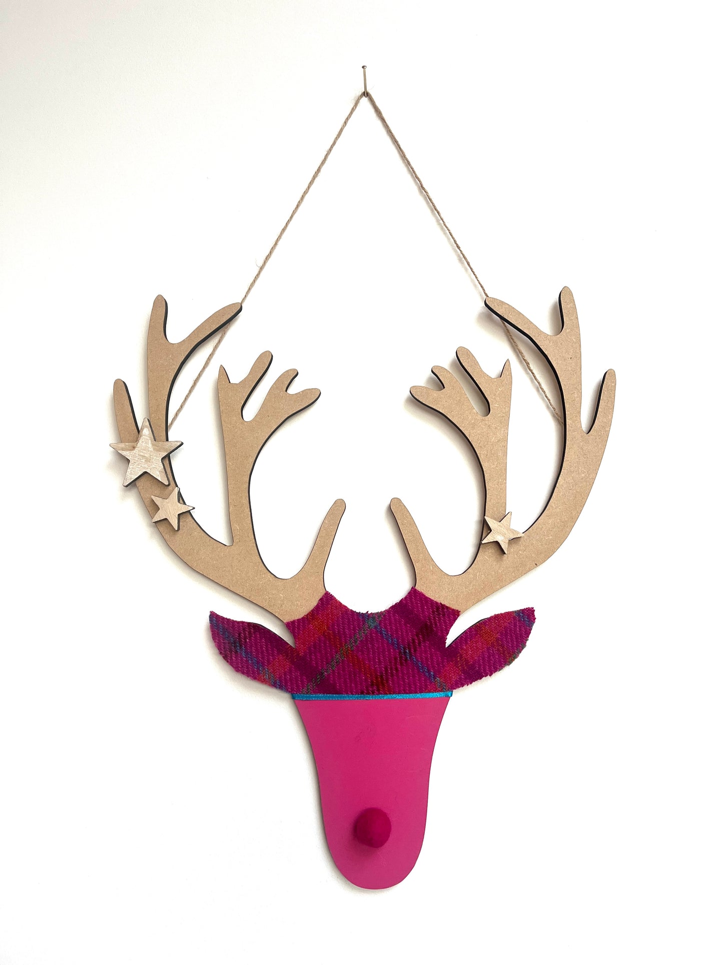 Harris tweed stag heads