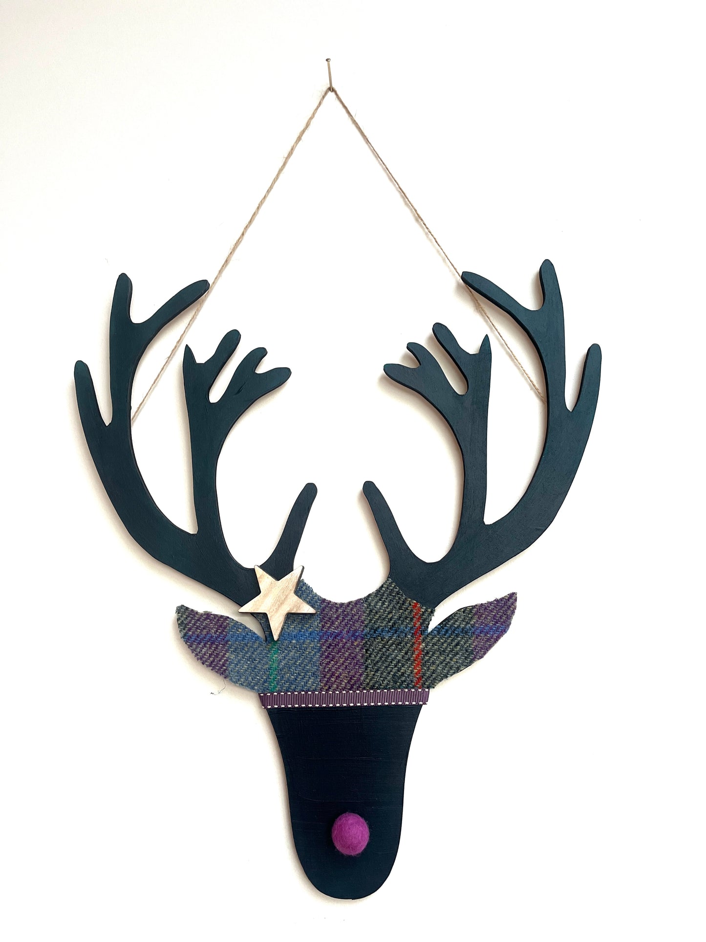 Harris tweed stag heads