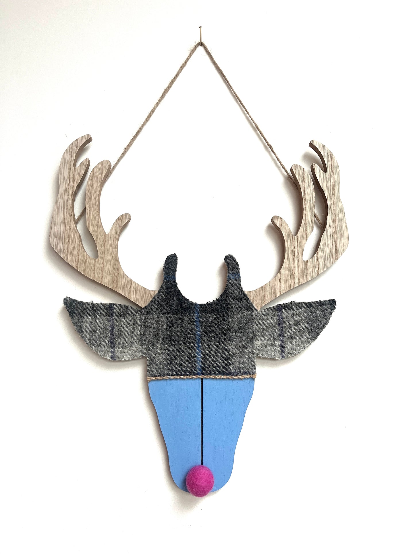 Harris tweed stag heads