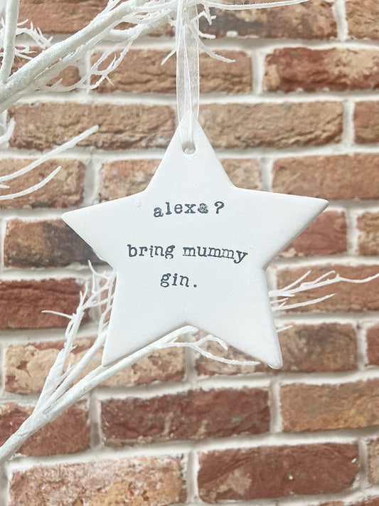 Handmade decorations - personalised hanging stars