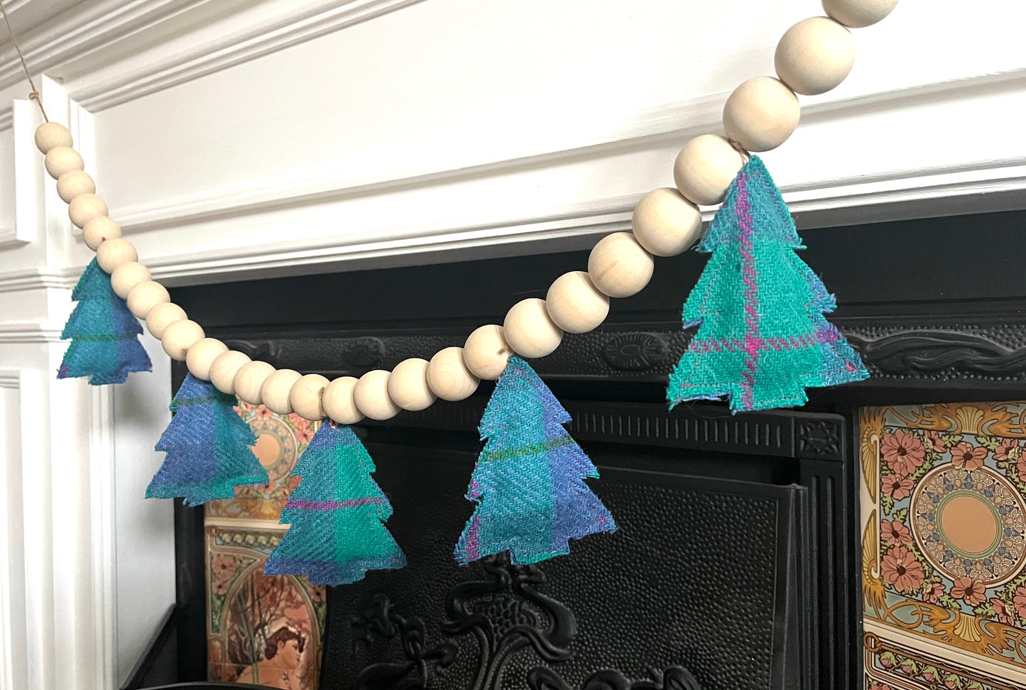 Harris tweed christmas tree garland