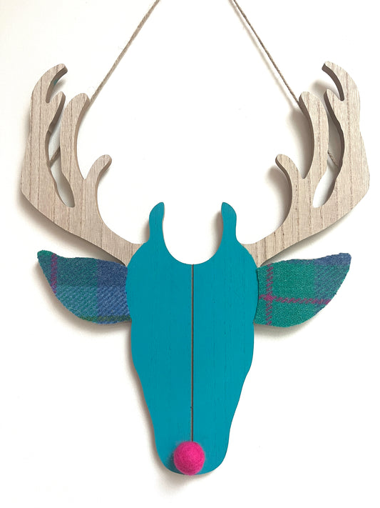 Harris tweed stag heads