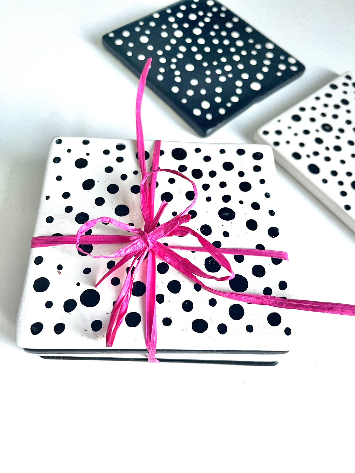 “Spotty dotty” coasters