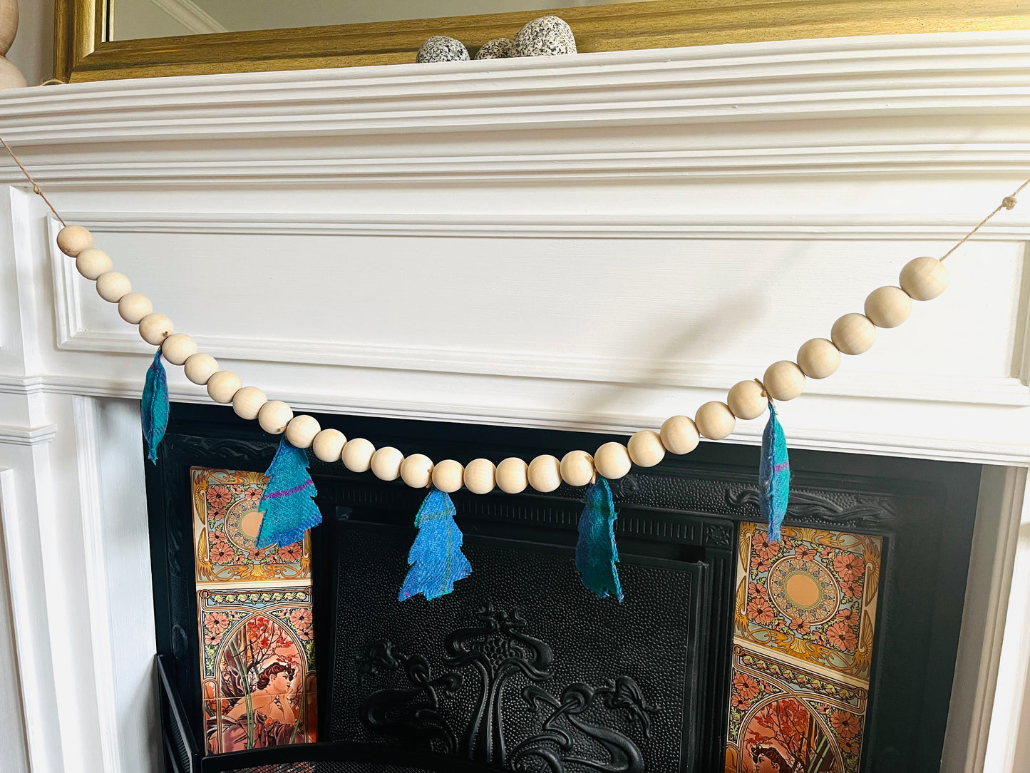 Harris tweed christmas tree garland
