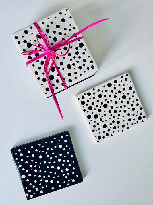 “Spotty dotty” coasters